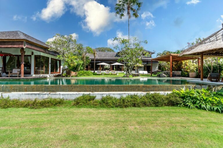 Luxury villa with pool and tropical garden