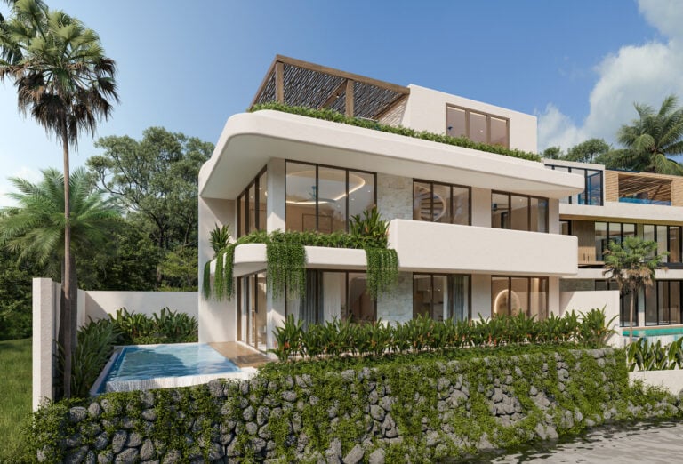 Modern villa with garden and pool