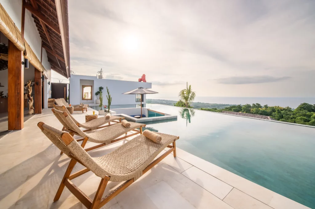 Luxurious infinity pool with ocean view.