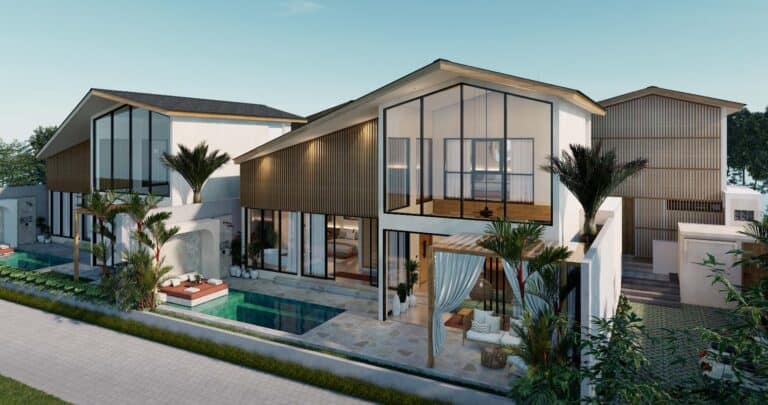 Modern house with pool and garden