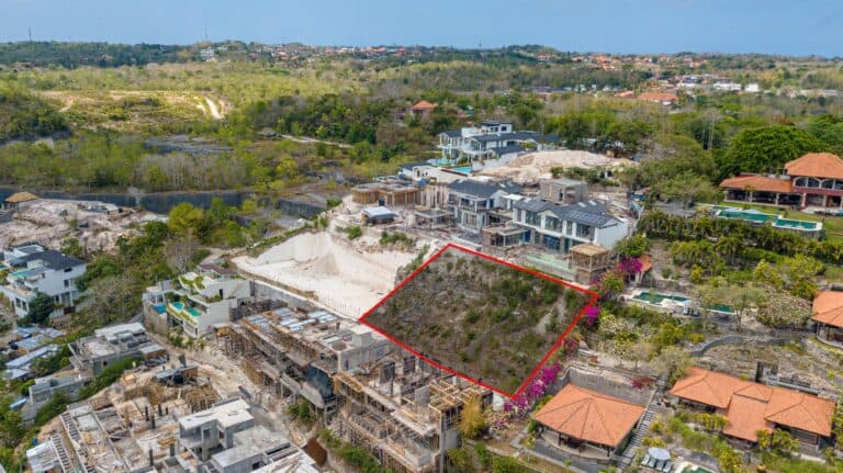 Aerial view of a construction site on a hillside.