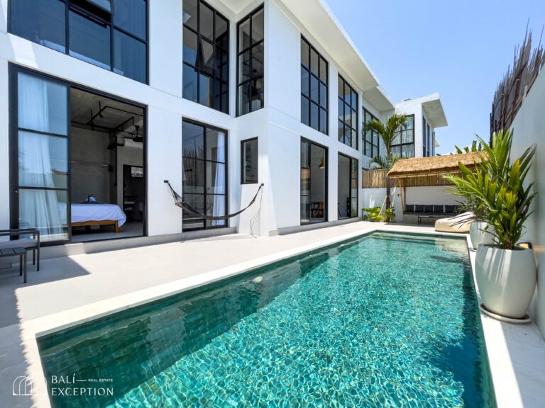 Modern villa with pool and hammock