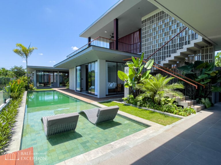 Modern villa with pool and tropical garden