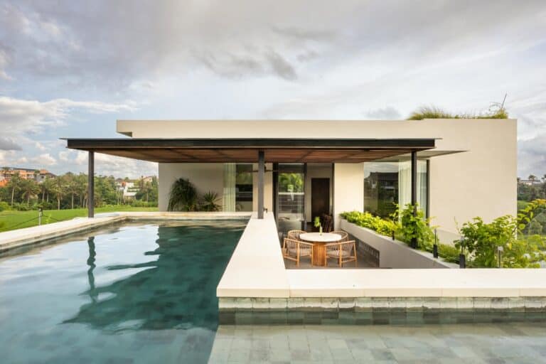 Modern villa with pool and patio