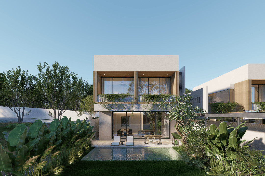Modern house with pool and garden
