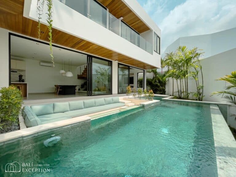 Modern house with pool and garden view