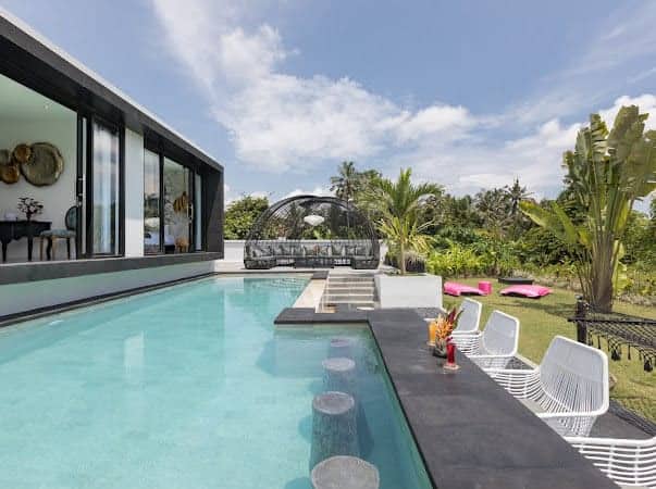 Luxury villa with pool and garden view