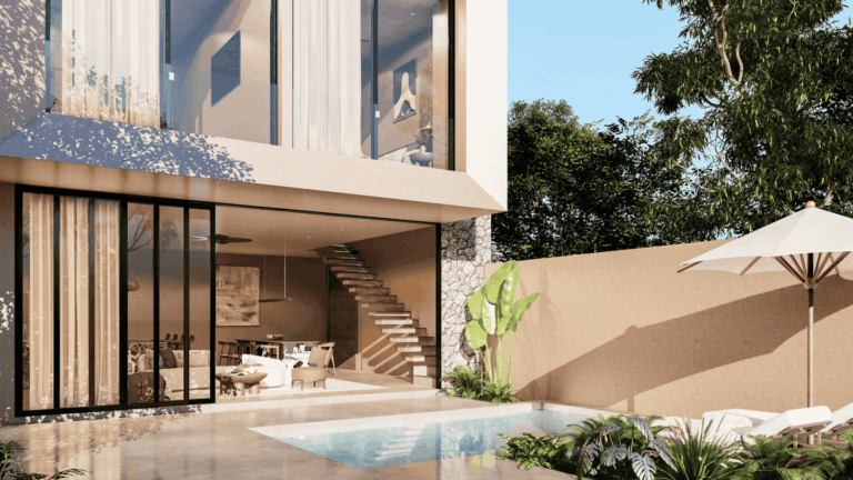 Modern house with pool and patio