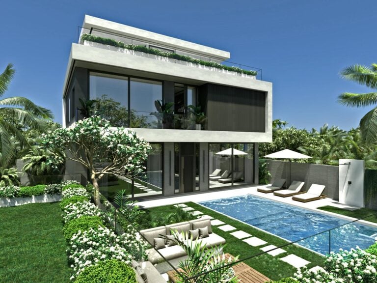 Modern house with pool and garden